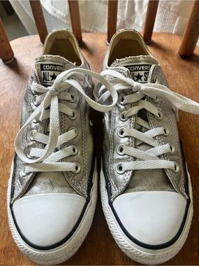 Silver Converse Chuck Taylor Sneakers